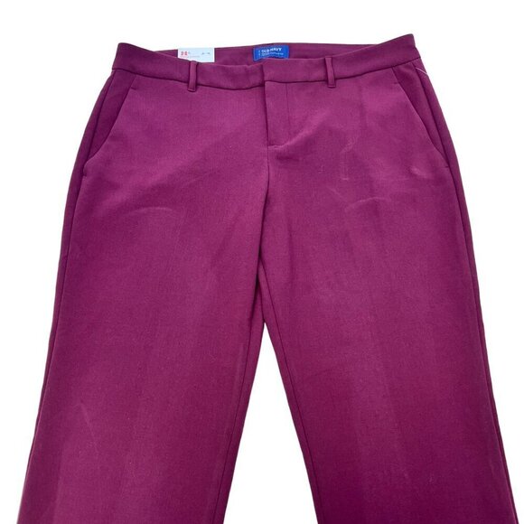 Old Navy Womens Harper Cropped Straight Leg Dress Pants Wine Sz 14 New - Picture 2 of 10